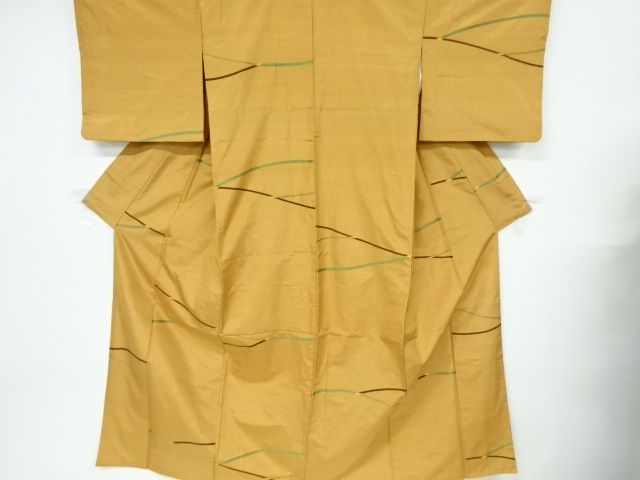 リサイクル　抽象模様織出し手織り紬着物